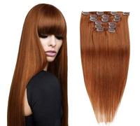 Clip dans les extensions de cheveux humains 16 pouces / 18 pouces / 24 pouces vrais cheveux humains 7 pièces ensemble pour les femmes sans enchevêtrement, teignable, #30,16inch (40cm)