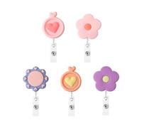 Clip De Badge De 5 Pièces, Porte-Insigne Rétractable, Clip De Badge Mignon Créatif, Porte-Badge Réutilisable, Accessoires De Badge De Carte D'Identité