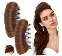 Clip de bosse de cheveux pour le volume, bosses cheveux pour volume Insérer 2pcs Invisible duveteuse 4, 7x1, 2 pouces pour les femmes PAD NUMALD DROOD BRORN POUR LA coiffure