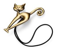 Clip de Boucle de Rideau Magnétique Puissant, Embrasse de Rideau Décorative en Forme de Chat Mignon (Bronze)