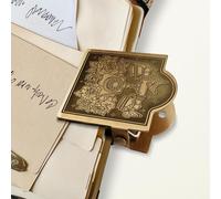 Clip De Carnet De Voyage En Métal Pour Livre Facture Classeur Alliage Bronze Antique Vintage Téléphone Vintage Et Rose Décoratif Pour Les Voyageurs Du Journal D'art Lecture