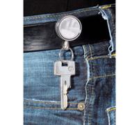 Wedo Clip de ceinture – Fil rétractable en plastique – Argent