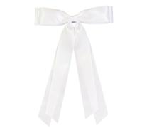 Clip de Cheveux à Deux Papillons à Double Couche avec Ruban Satiné, Doux et Charmants Cheveux Silky Satin Arcs à Cheveux, Accessoire de Cheveux pour Les Filles Enfants (Blanc)