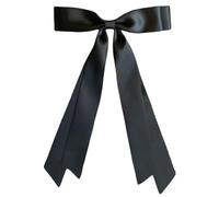 Clip de Cheveux à Deux Papillons à Double Couche avec Ruban Satiné, Doux et Charmants Cheveux Silky Satin Arcs à Cheveux, Accessoire de Cheveux pour Les Filles Enfants (Noir)