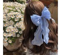 Clip de cheveux nœud en ruban en maille blanche pour les fillettes, accessoires de cheveux barrette pour les cheveux gros et mignons Unicolore,Plantes,Tout ImpriméPolyester