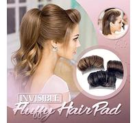 Clip de Coiffure pour Augmenter le Volume, Modifier le Fabricant de Chignon, Outil d'insertion, Faux Cuir Noir, Rencontres pour Filles (Marron foncé)