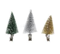 Clip de décoration d'arbre de Noël, Petit Ornement de pin Vif et Exquis avec Clip en métal pour décoration de Vacances intérieure et extérieure, matériau en PVC, Lot de 3