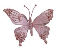 Clip de décoration papillon et libellule pailleté avec maille et reflets de perles, conçu pour une utilisation festive et saisonnière avec fixation facile (B)