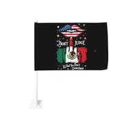 Clip de fenêtre drapeau mexicain avec doigt d'honneur, motif lèvres américaines, pour voiture, protection solaire, bannière double face 30 x 45 cm (12 x 18 pouces) pour camion