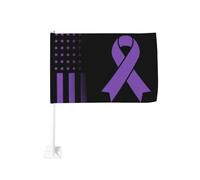 Clip de fenêtre pour drapeau de sensibilisation à la fibrose kystique, décoration de protection solaire pour voiture, bannière double face 12x18 pouces pour camion