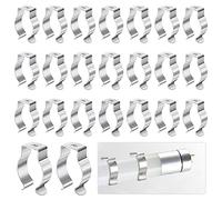 Clip de Fixation de Lampe, 30Pcs Tubes Fluorescent Support Lampe pour Fixer le Tube de la Lampe pour Éviter l'affaissement, Tube Fluorescent Support Convient aux Lampes, Clip de Lampes en U(Argent)