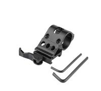 Clip de fixation de lampe de poche à dégagement rapide, fente de 21 mm, pour tube de 25,4 mm de diamètre, support de lampe de poche en alliage d'aluminium, noir | Compatible avec LED Lenser, lampe de