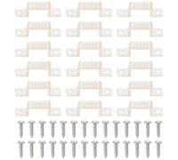 Clip de Fixation pour Bande Lumineuse LED Ruban 100 Pièces, 14mm | Silicone et Fer, Design Ultra-fin Discret, Double Vis pour Surfaces Vissables, Blanc