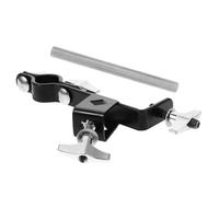 Clip de Fixation pour Clochette, Accessoire de Cymbale pour Batterie | Équerre Métal Charge Lourde, Bras Extensible Stable, Fer Alliage de Zinc, Noir