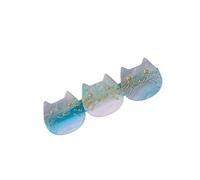 Clip de frange à motif de chat mignon, clip monobloc polyvalent, clip latéral, accessoire for cheveux(Colorful blue)