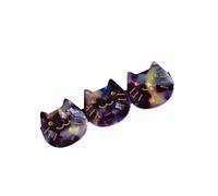 Clip de frange à motif de chat mignon, clip monobloc polyvalent, clip latéral, accessoire for cheveux(Colorful deep purple)