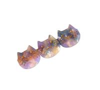 Clip de frange à motif de chat mignon, clip monobloc polyvalent, clip latéral, accessoire for cheveux(Colorful purple)