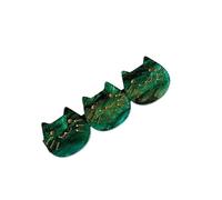Clip de frange à motif de chat mignon, clip monobloc polyvalent, clip latéral, accessoire for cheveux(Green)