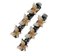 Clip De Griffe De Tresse - 2 Pièces De Papillon Clip Griffes | Styling Barrettes Hair Clip | Fashion Braider Clip Duckbill A Forcellas Gracious | Braid Jewelry Styling Barrette (Champagne)