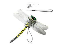 Clip de libellule réaliste, leurre de libellule | Fausses libellules réalistes avec 2 cordons - Grandes libellules décoratives, 4 façons de les porter, pinces à libellules repoussant les mouches, arti