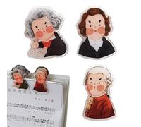 Clip de livre de musique, porte-livre de piano, Clips des porte-pages de dessins animés Clips de feuille, Porte-page en acrylique portable drôle pour les factures de musique, les, la famille, les ami