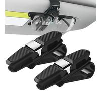 Clip de lunettes de soleil pour visière voiture, porte-traits soleil Visor 2PCS Clip 180 ° Horaire à lunettes réglables avec éponge à l'épreuve des chocs pour la voiture