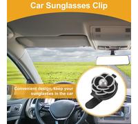 Clip De Lunettes De Soleil Pour Voiture, Aimanté, Universel, Support Lunettes De Soleil Pour Pare-Soleil Voiture En CuirPolyuréthaneNoir 10X6Cm 1 Pièce