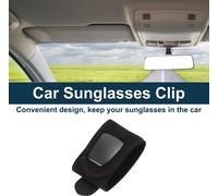 Clip De Lunettes De Soleil Pour Voiture, Clip Magnétique Universel Pour Lunettes De Soleil Sur Pare-Soleil, Support Pour Lunettes En Daim Et Métal Noir 9,5X4,7 Cm 1 Pièce