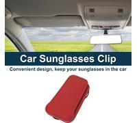Clip De Lunettes De Soleil Pour Voiture Magnétique Universel Pour Pare-Soleil, Support De LunettesPolyuréthaneEn Cuir, Rouge En Fer 8,5X4,5 Cm 1 Pièce