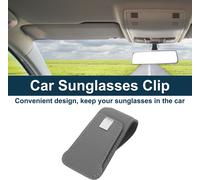 Clip De Lunettes De Soleil Pour Voiture Magnétique Universel Support De Lunettes De Soleil Pour Pare-Soleil En CuirPolyuréthaneGris 8,5X4,5Cm 1 Pièce