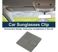 Clip De Lunettes De Soleil Pour Voiture Magnétique Universel Support De Lunettes De Soleil Pour Pare-Soleil En CuirPolyuréthaneGris 16X16Cm 1 Pièce