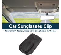 Clip De Lunettes De Soleil Pour Voiture Magnétique Universel Support De Lunettes De Soleil Pour Pare-Soleil En CuirPolyuréthaneFibre De Carbone 11X8Cm 1 Pièce