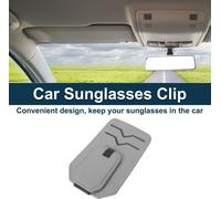 Clip De Lunettes De Soleil Pour Voiture Magnétique Universel Support De Lunettes De Soleil Pour Pare-Soleil En CuirPolyuréthaneGris 11X8Cm 1 Pièce