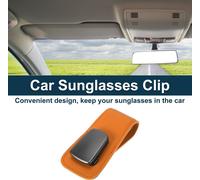 Clip De Lunettes De Soleil Pour Voiture Magnétique Universel Support De Lunettes De Soleil Pour Pare-Soleil En Cuir Pu, Alliage De Zinc Orange 9X5Cm 1 Pièce