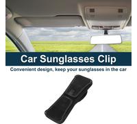 Clip De Lunettes De Soleil Pour Voiture, Support Magnétique Universel Pour Lunettes De Soleil Sur Pare-Soleil, En Suède EtPolyuréthaneNoir 13X5Cm 1 Pièce