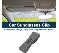 Clip De Lunettes De Soleil Pour Voiture, Support Magnétique Universel Pour Lunettes De Soleil Sur Pare-Soleil En Daim,PolyuréthaneGris 13X5Cm 1 Pièce