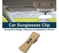 Clip De Lunettes De Soleil Pour Voiture, Support Universel Pour Lunettes De Soleil Magnétique Pour Pare-Soleil En Daim,PolyuréthaneBeige 13X5Cm 1 Pièce