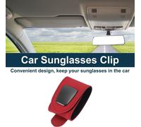 Clip De Lunettes De Soleil Pour Voiture, Support Universel Pour Lunettes De Soleil Magnétique Pour Pare-Soleil, En Daim Et Métal Rouge 9,5X4,7 Cm 1 Pièce