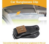Clip De Lunettes De Soleil Pour Voiture Universel Pince De Lunettes De Soleil Pour Pare-Soleil Porte-Lunettes Abs Résine Éponge Noir Marron 7X2.5Cm 1 Pc