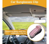 Clip De Lunettes De Soleil Pour Voiture Universel Support De Lunettes De Soleil Pour Pare-Soleil Abs, Diamant Rose 7X2.5Cm 1 Pièce
