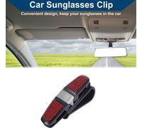Clip De Lunettes De Soleil Pour Voiture Universel Support De Lunettes De Soleil Pour Pare-Soleil Abs Rouge 10X2.5Cm 1 Pièce