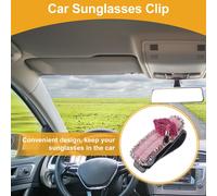 Clip De Lunettes De Soleil Pour Voiture Universel Support De Lunettes De Soleil Pour Pare-Soleil Abs, Diamant Rose 7X2.5Cm 1 Pc