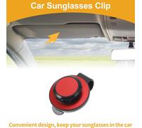 Clip De Lunettes De Soleil Pour Voiture Universel Support De Lunettes De Soleil Pour Pare-Soleil Abs,Alliage D'Aluminium Rouge,Noir 7.2X5.8Cm 1 Pièce