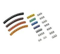 Clip de marquage Impression 0 - 9, A, E, L, N, R, S, T, -, + TRU COMPONENTS ECMKP-2 1570655 Plage de Ø extérieur 2 à 5 mm 1 set