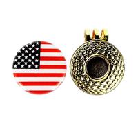 Clip de marqueur de balle de golf, 25 mm en de zinc, clip magnétique de marqueur de golf, design drapeau américain | Fabricant de balle de golf bien conçu, marqueur de balle durable pour père