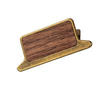 Clip de note antique en bois et métal pour journalisation, carnet de notes, journal, planificateur, reçu de document, organisation de facture, vieux propriétaire de note en bronze