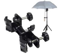 Clip de parapluie en métal - Alliage d'aluminium - Support de parasol pour appareil photo - Support de parapluie d'extérieur - Support de parasol - Support de parasol pour banc, photographie