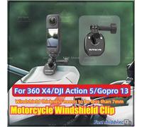 Clip de pare-brise de moto pour Insta360 X4 Ace Pro 2 DJI Action 5 PRO téléphone GoPro 13 12, caméra d'action, Clip de montage en alliage d'aluminium