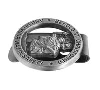 Clip de Pare-soleil Voiture en Alliage de Zinc, Charme Protecteur Noël | Fixation Intérieure Résistante à L’usure, Décoration Religieuse Symbolique, Installation Rapide, Conduite Quotidienne,