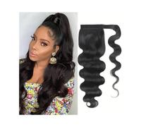 Clip de queue dans les cheveux Vague de corps queue de cheval véritable pince à cheveux humains dans le morceau de cheveux 8 "-32" brésilien Remy enveloppe de cheveux autour de l'extension de queue de